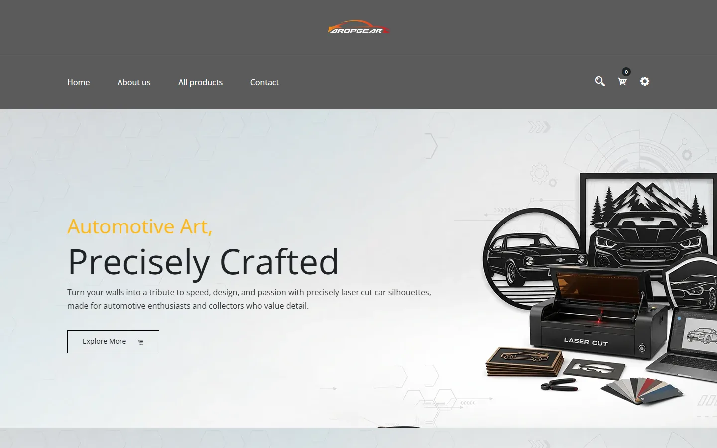 DropGear page on desktop