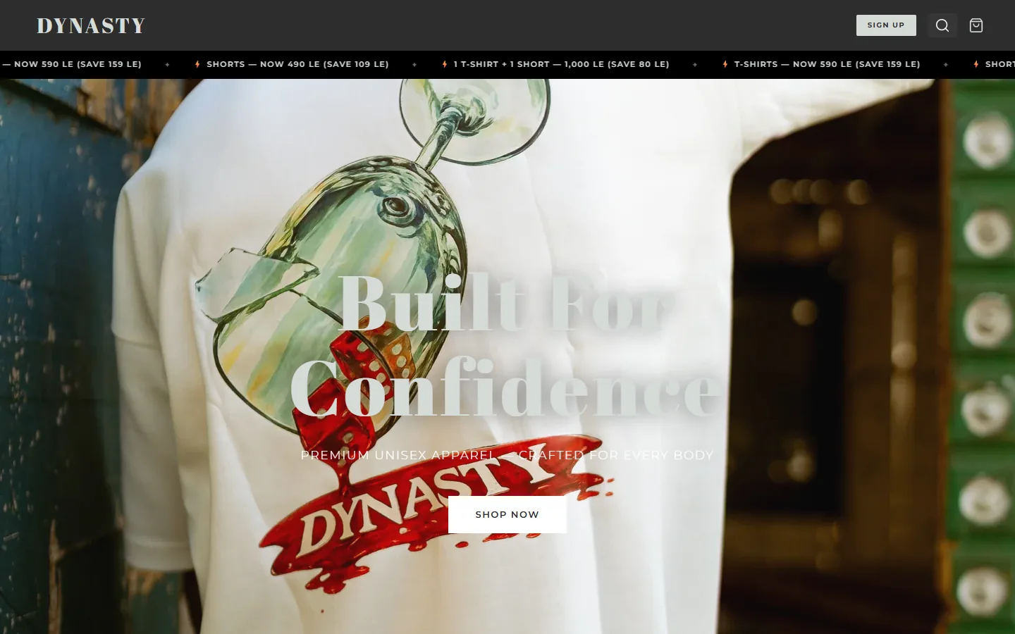 Dynasty page on desktop