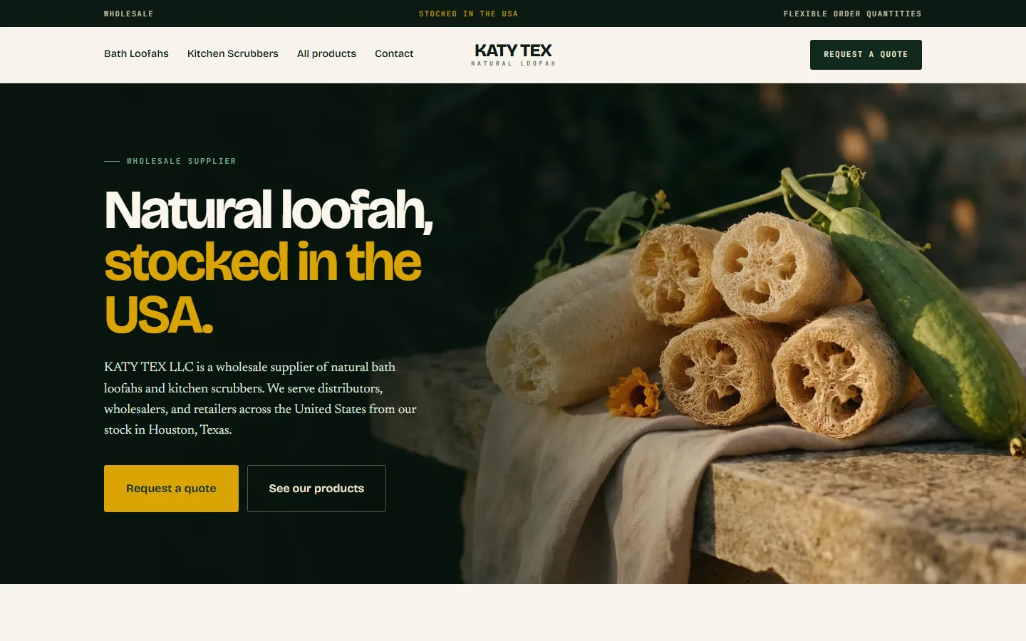 Katy Tex page on desktop